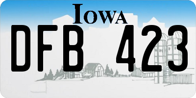 IA license plate DFB423