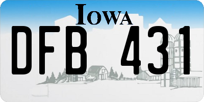 IA license plate DFB431