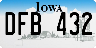 IA license plate DFB432
