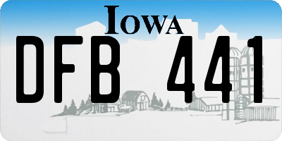 IA license plate DFB441