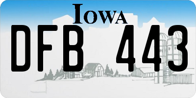 IA license plate DFB443