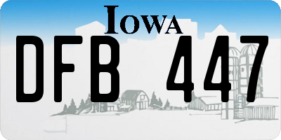 IA license plate DFB447