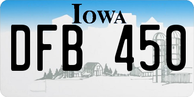 IA license plate DFB450