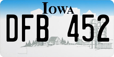 IA license plate DFB452