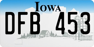 IA license plate DFB453