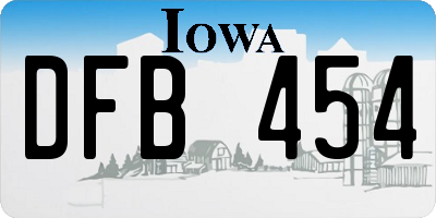 IA license plate DFB454