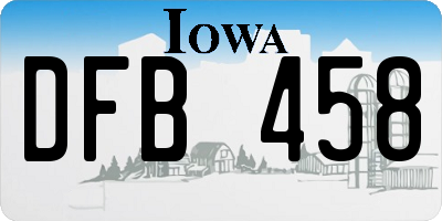 IA license plate DFB458