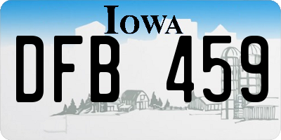 IA license plate DFB459