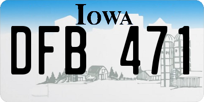 IA license plate DFB471
