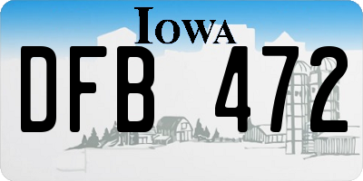 IA license plate DFB472
