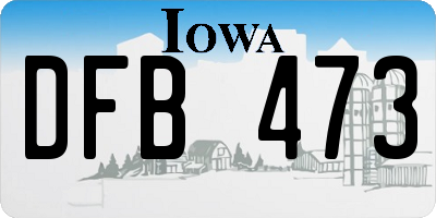 IA license plate DFB473