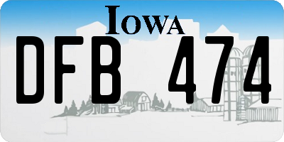IA license plate DFB474