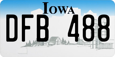 IA license plate DFB488