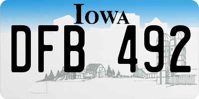 IA license plate DFB492