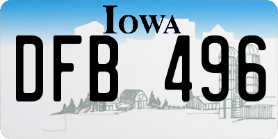 IA license plate DFB496