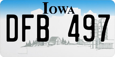 IA license plate DFB497
