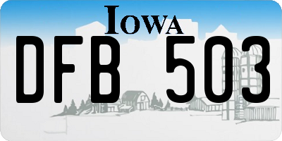 IA license plate DFB503