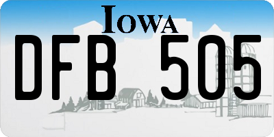 IA license plate DFB505
