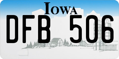 IA license plate DFB506