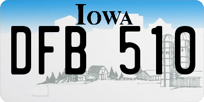 IA license plate DFB510