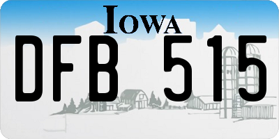 IA license plate DFB515