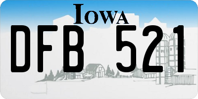 IA license plate DFB521
