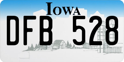 IA license plate DFB528