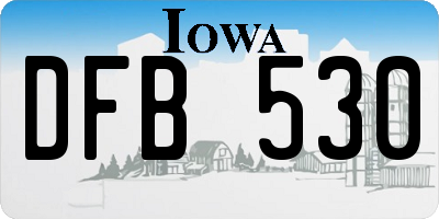 IA license plate DFB530