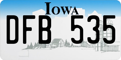 IA license plate DFB535