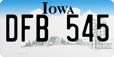 IA license plate DFB545