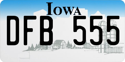 IA license plate DFB555