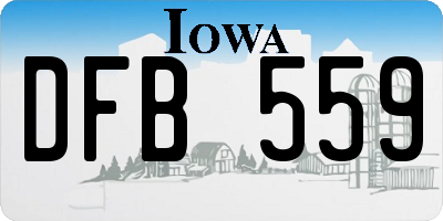 IA license plate DFB559