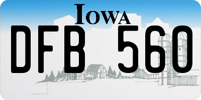 IA license plate DFB560