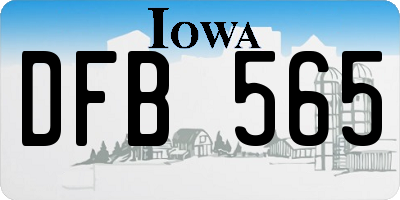 IA license plate DFB565