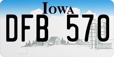 IA license plate DFB570