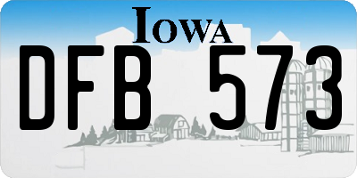 IA license plate DFB573
