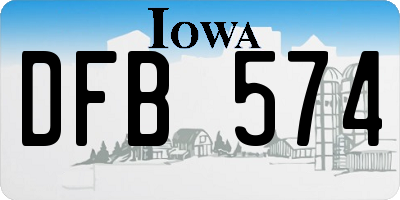 IA license plate DFB574