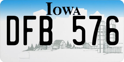IA license plate DFB576
