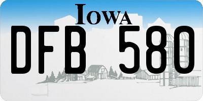 IA license plate DFB580