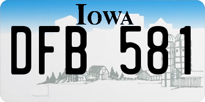 IA license plate DFB581