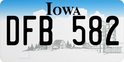 IA license plate DFB582
