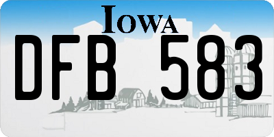 IA license plate DFB583
