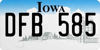 IA license plate DFB585