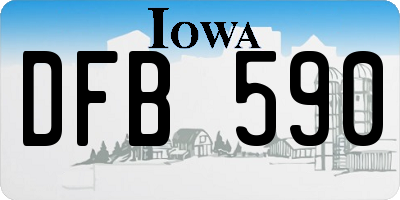 IA license plate DFB590