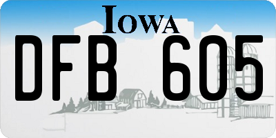 IA license plate DFB605