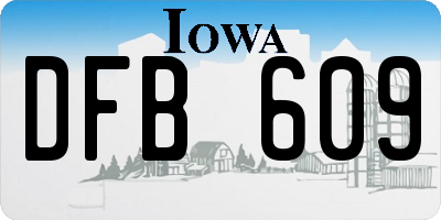 IA license plate DFB609