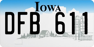 IA license plate DFB611