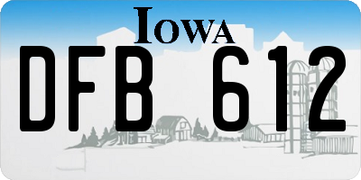 IA license plate DFB612