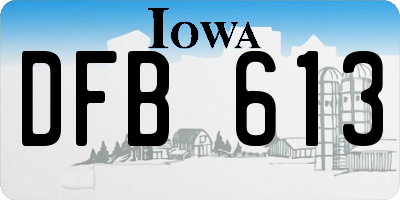 IA license plate DFB613