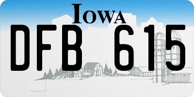 IA license plate DFB615